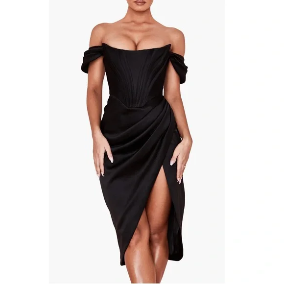 Elegant Black Strapless Dress - Picture 6 of 8